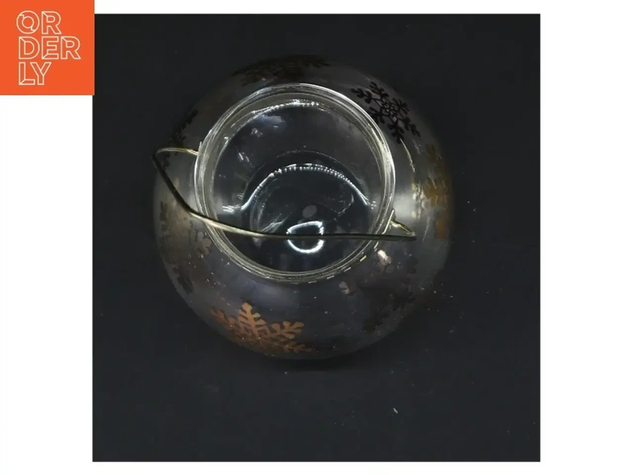 Billede 2 - Glaslanterne med snefnugdesign (str. 9 cm)