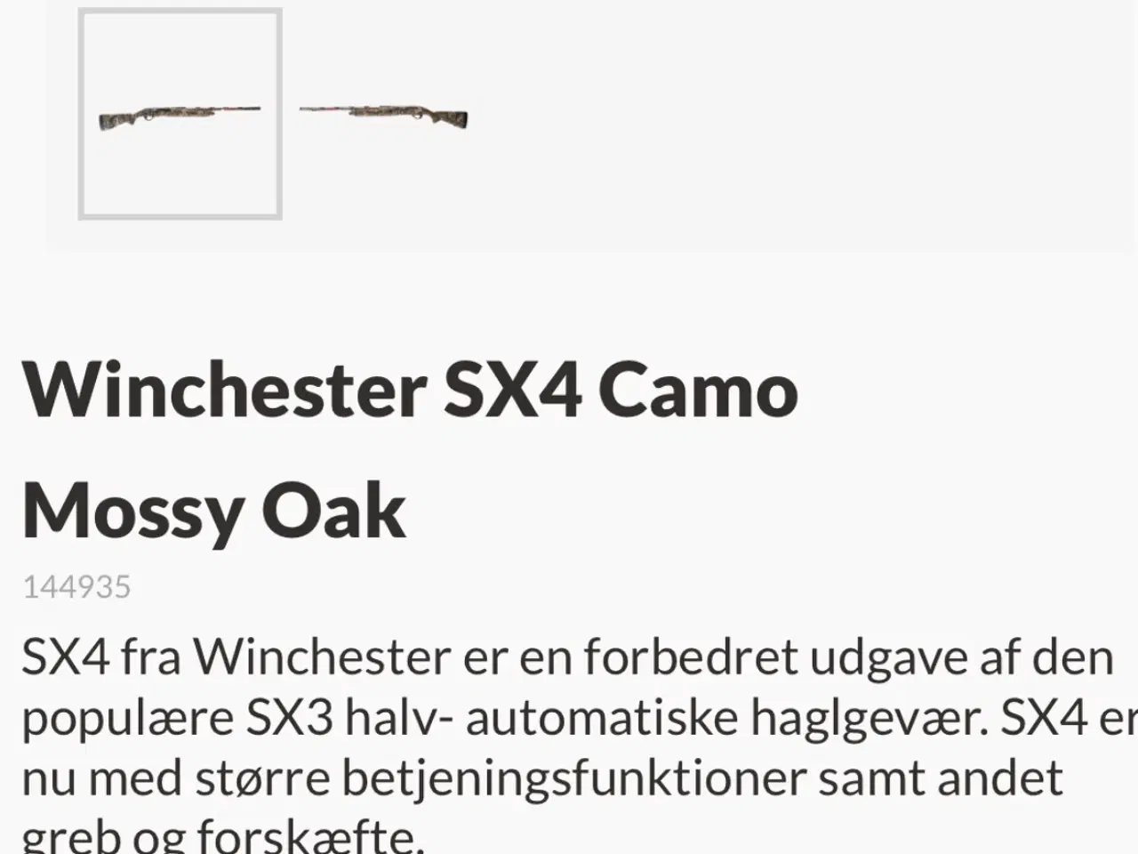 Billede 2 - Winchester SX4 CAMO Mossy Oak halvautomatisk 12/89