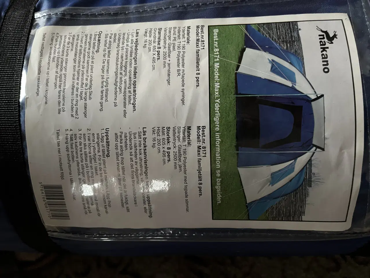 Billede 1 - Telt 8 Pers. 