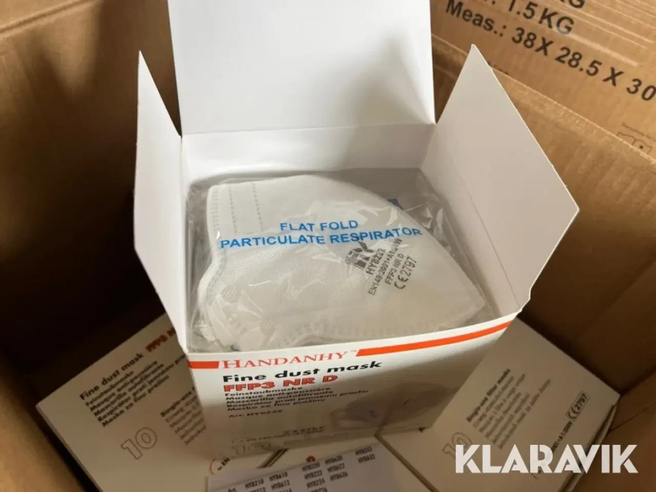 Billede 5 - Støv masker Handanhy FFP3 NR D 3 kasser af 12 æsker