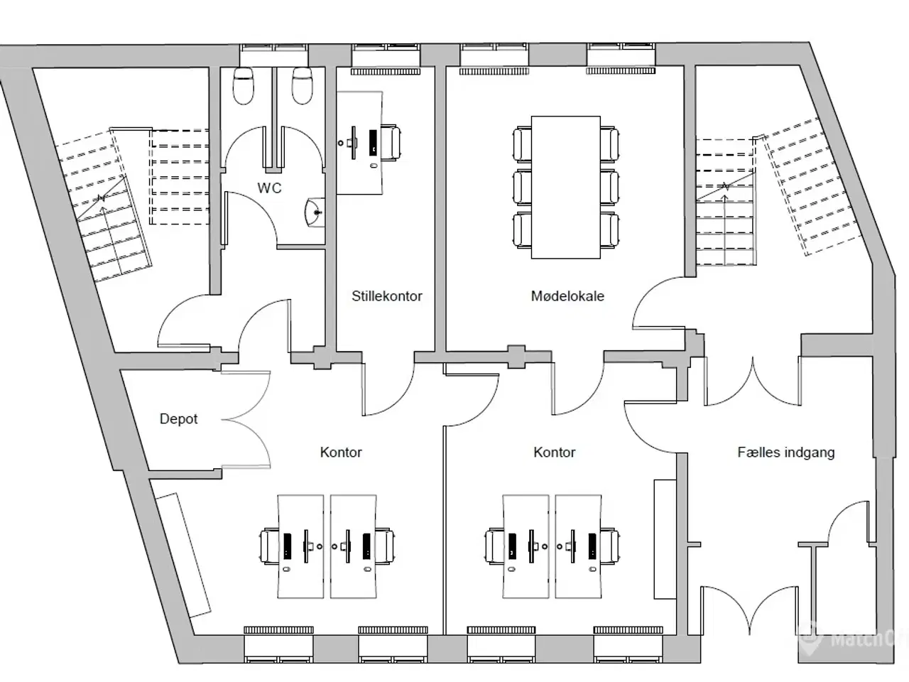 Billede 15 - Lav leje pr. md. det første halve år. Centralt kontorlejemål i prisbelønnet ejendom – Nedergade Kvarteret. Odense C