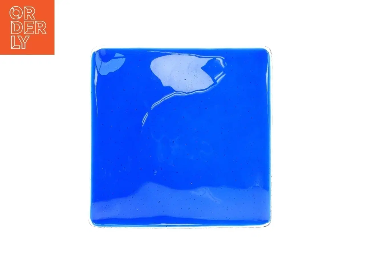 Billede 2 - Blå glas fad (str. 20x20 cm)