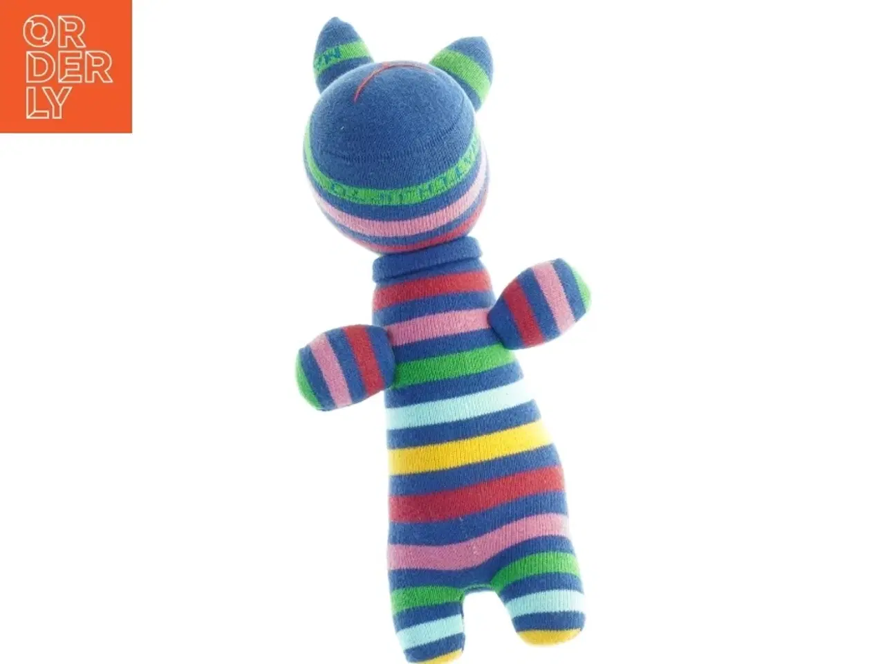 Billede 3 - Stribet stofbamse (str. 30 x 9 cm)