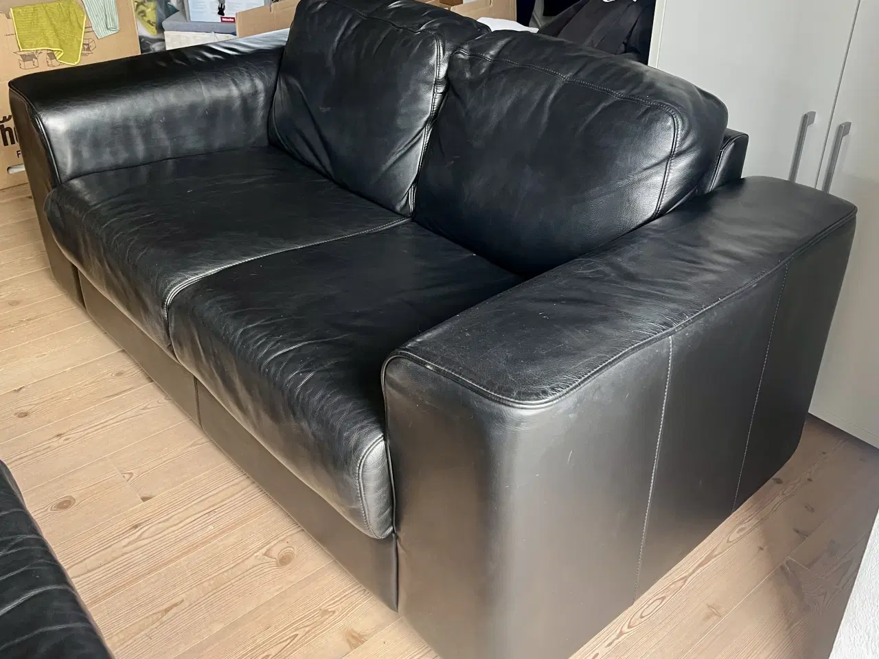 Billede 3 - Lædersofaer, sort, 2+3 pers. sæt