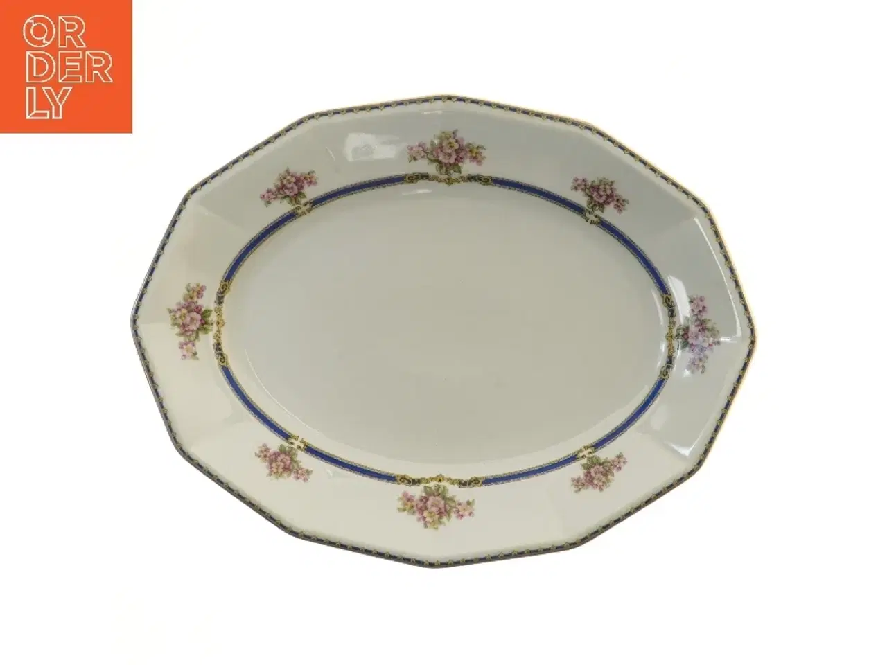 Billede 1 - Stort serveringsfad i porcelæn fra Schlaggenwald (str. 47 cm)