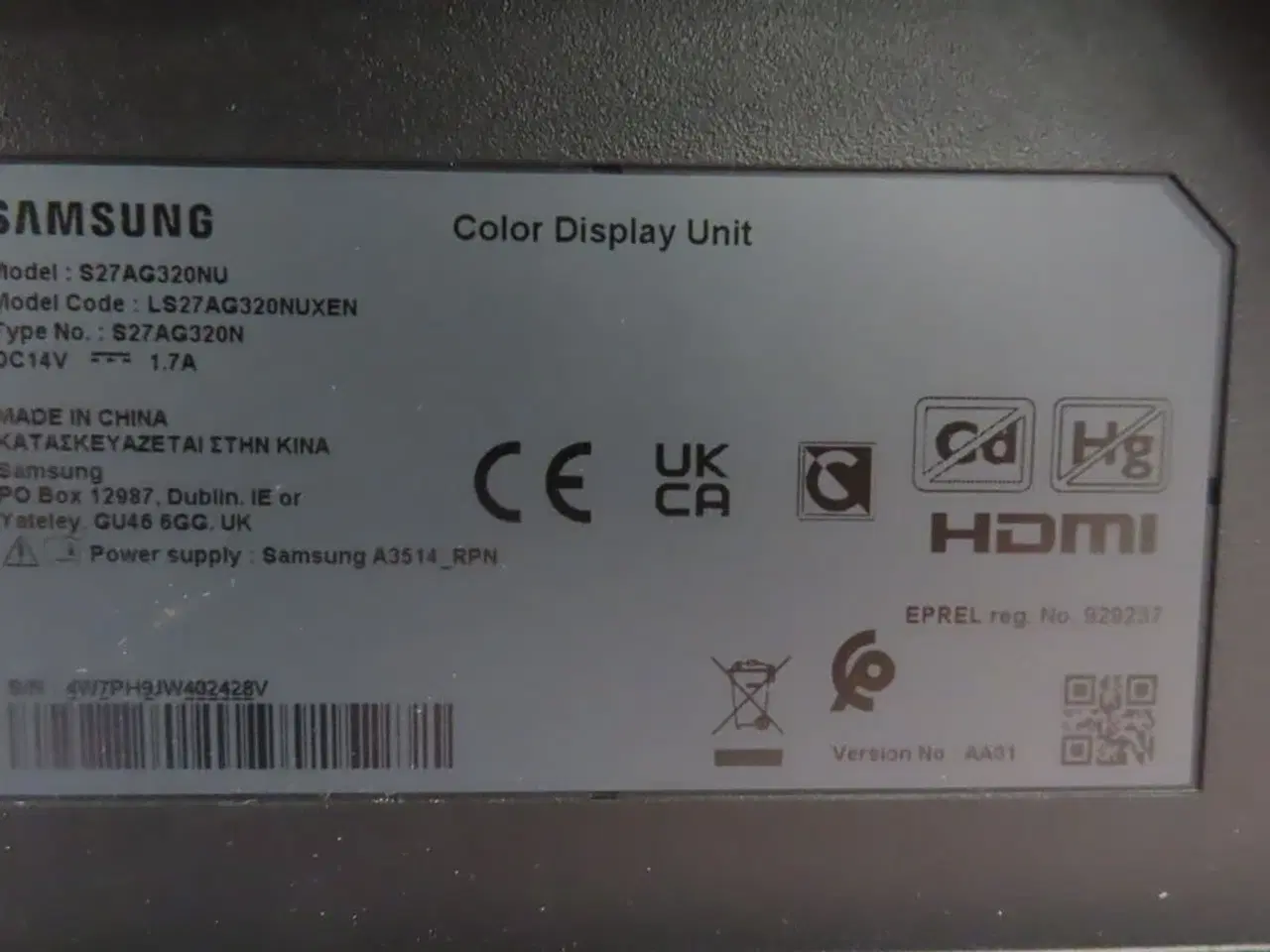 Billede 3 - 27" Computerskærm SAMSUNG S27AG320NU