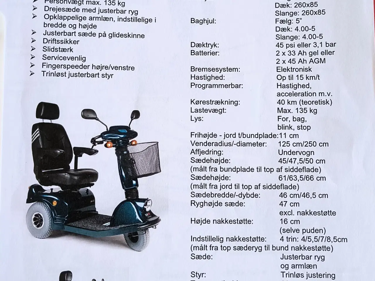 Billede 8 - El-scooter BEK Karma 737. AFHENTES I ODDER