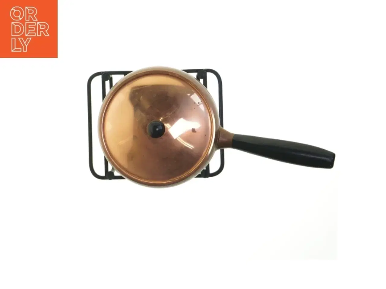 Billede 5 - Kobber fondue gryde med låg og varmer (str. Ø. 15,5 cm)