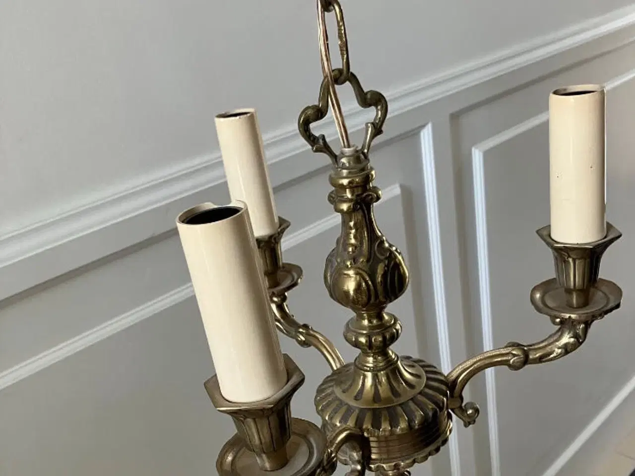 Billede 2 - 3-armet messing lysekrone