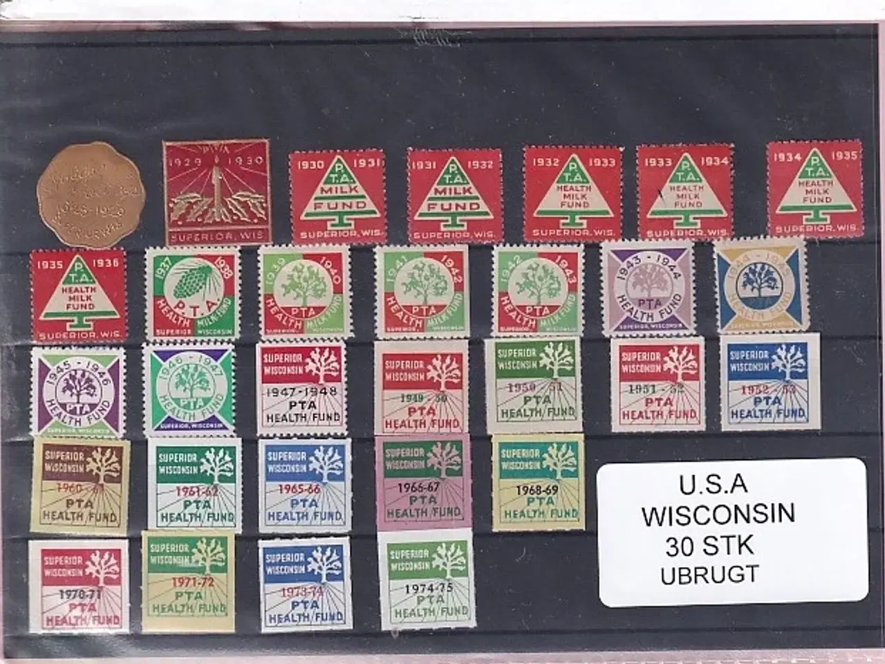 Billede 1 - U.S.A. - Wisconsin - Velgørenhed - 30 Stk. - Ubrugt