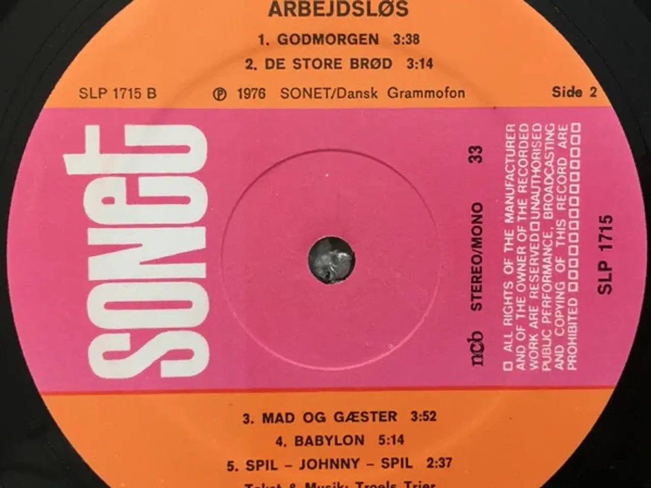 Billede 3 - Troels Trier: Arbejdsløs, vinyl LP