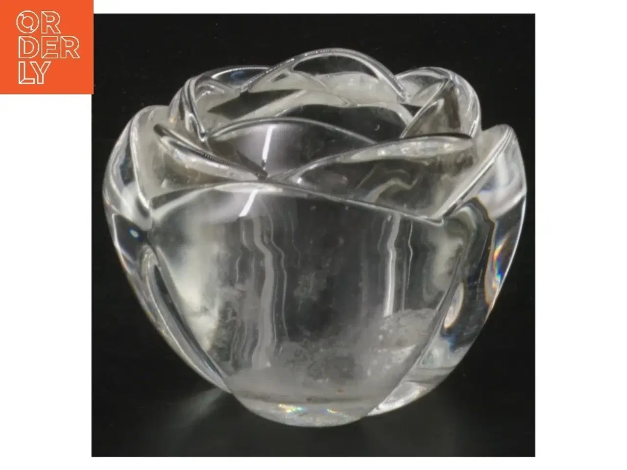 Billede 1 - Glas lysestage formet som blomst (str. 10x8 cm)