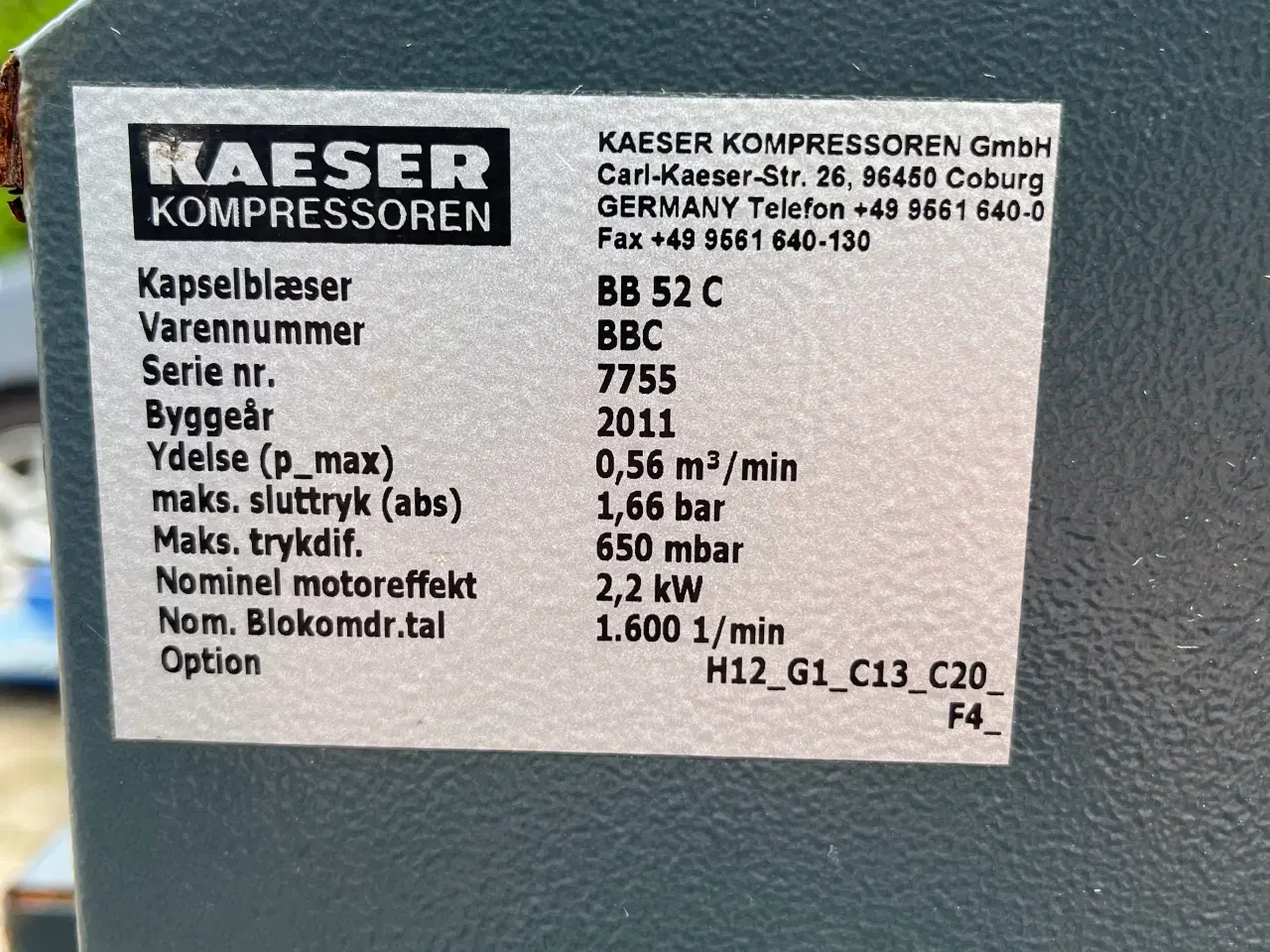 Billede 4 - Kapselblæser(kompressor)Kaeser