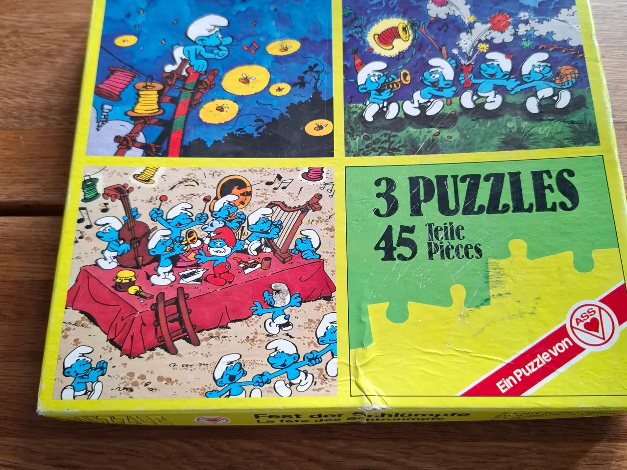 Billede 1 - Smølferne puslespil 3 x 45 brikker