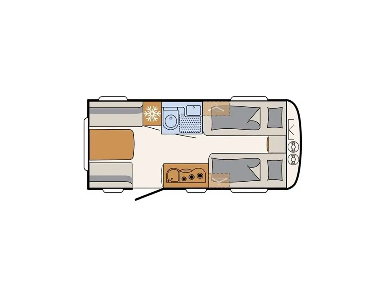 Billede 8 - 2026 - Dethleffs Camper 460 EL   Lækker Dethleffs med enkelsenge og sengeudvidelse fra Hinshøj Caravan A/S