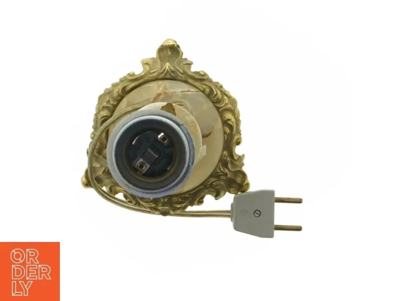 Billede 2 - Vintage bordlampe med messingdetaljer (str. 34 cm)