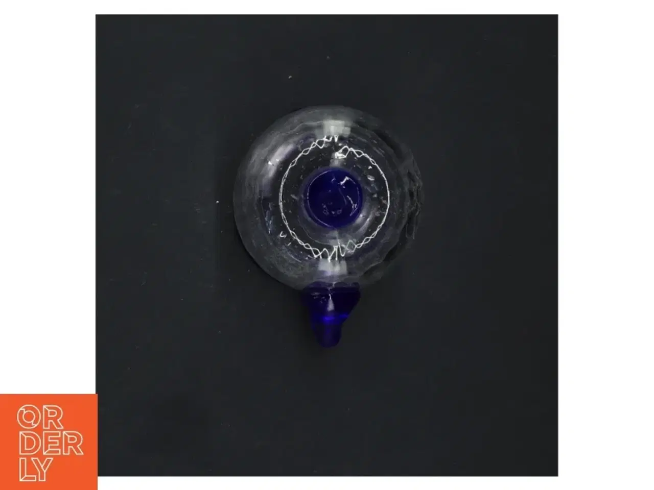 Billede 5 - To glas kander med blå kant fra Guidlum (str. 11 cm. og 8 cm)