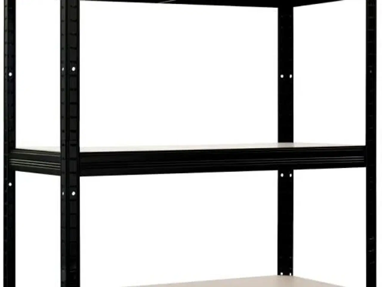 Billede 1 - HOME It stålreol med 5 træhylder 180×90×45 cm sort