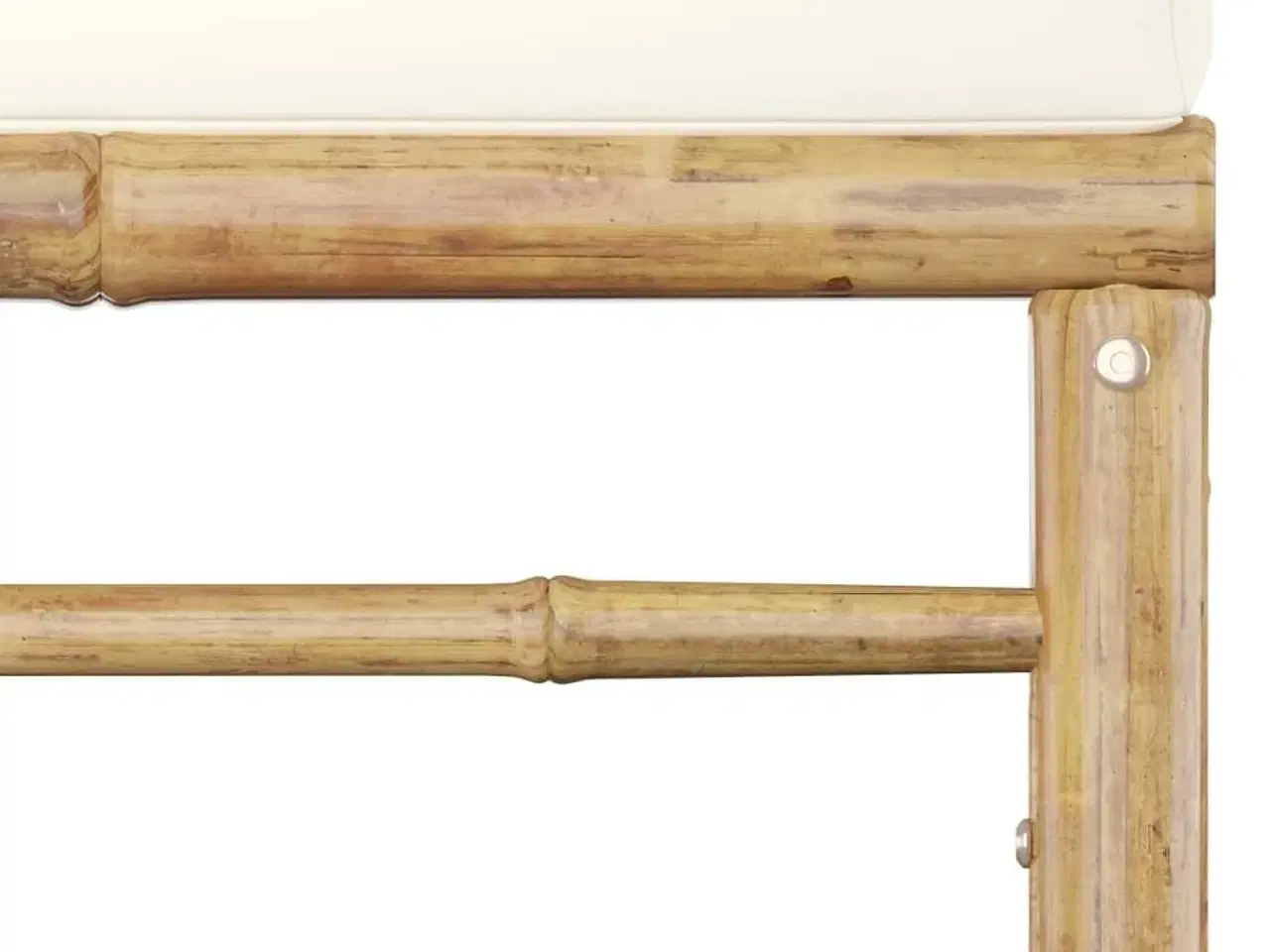 Billede 8 - Loungesæt til haven 3 dele med cremehvide hynder bambus