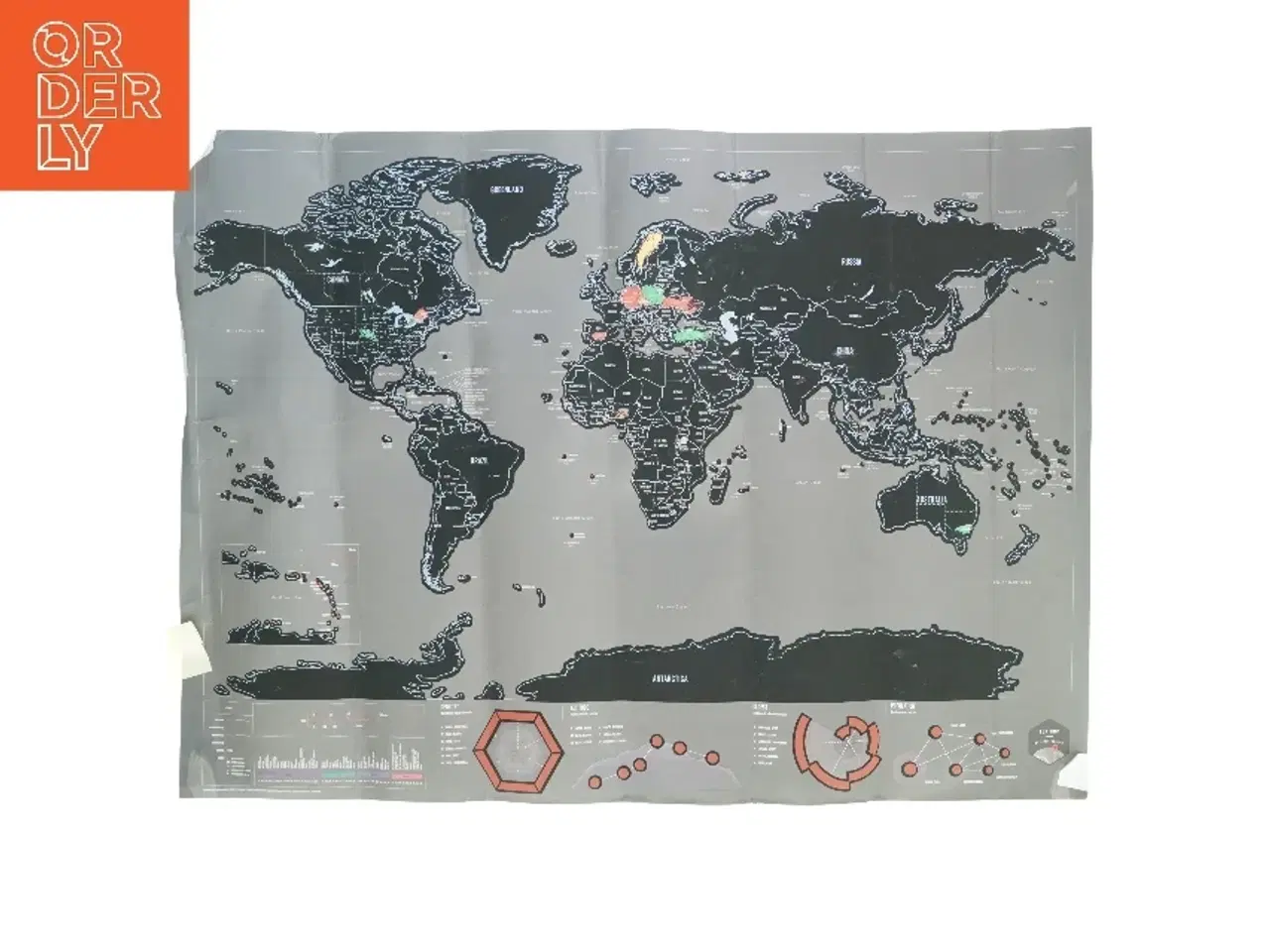 Billede 1 - Verdenskort (str. 81 x 60 cm)