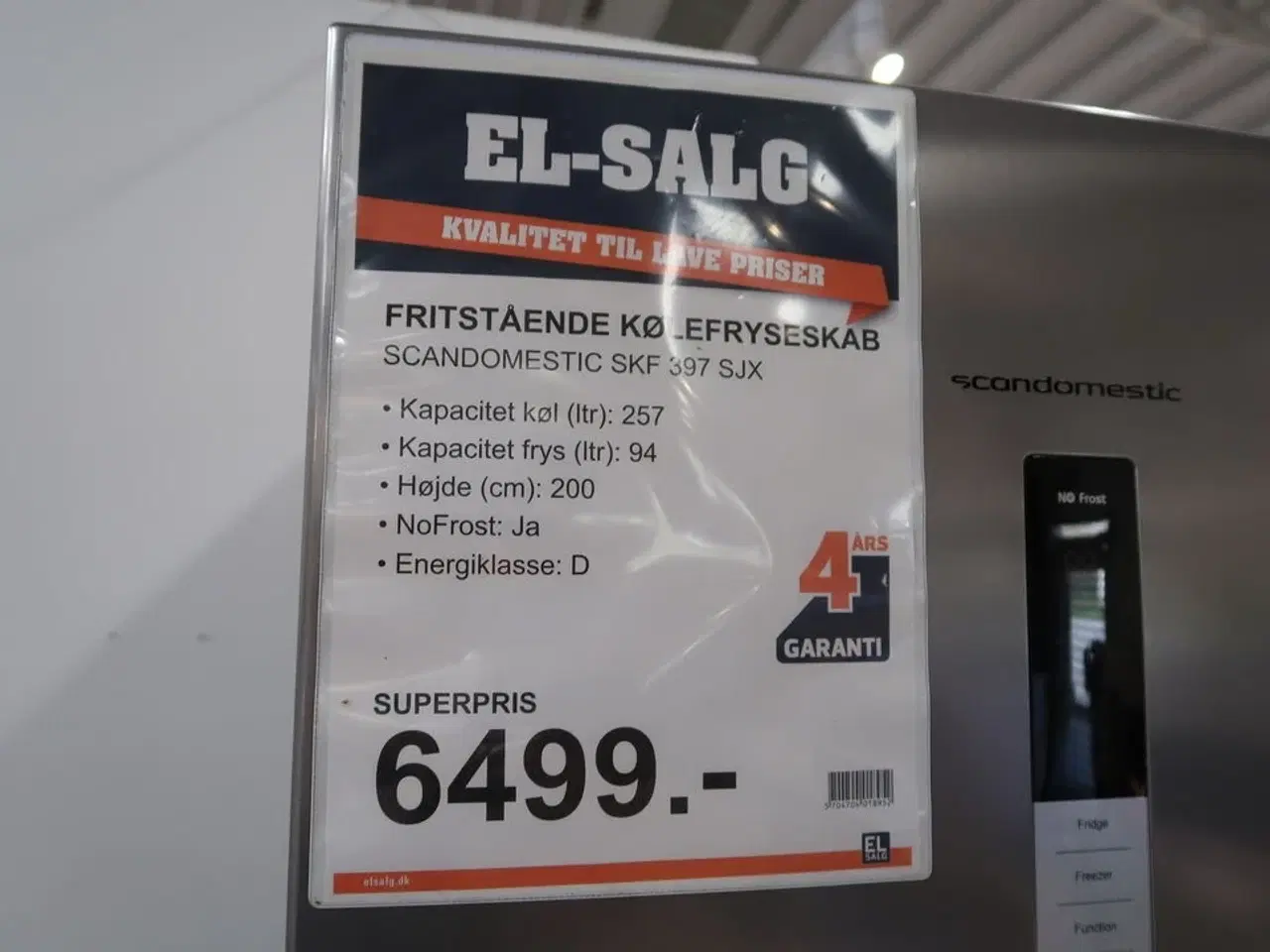 Billede 2 - Køle/fryseskab SCANDOMESTIC SKF 397 SJX