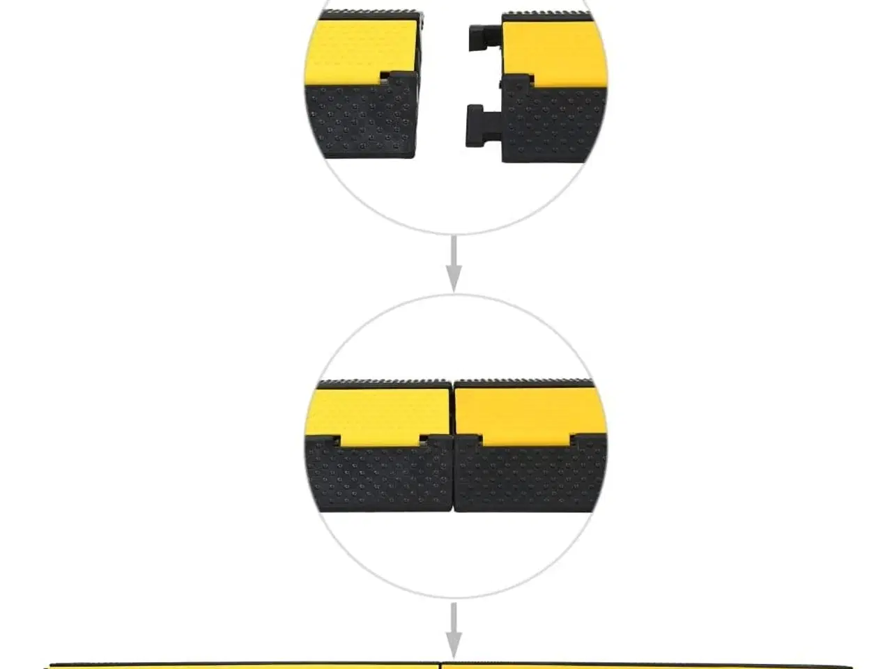 Billede 4 - Kabelbeskytterrampe 2 kanaler 4 stk. gummi 101,5 cm