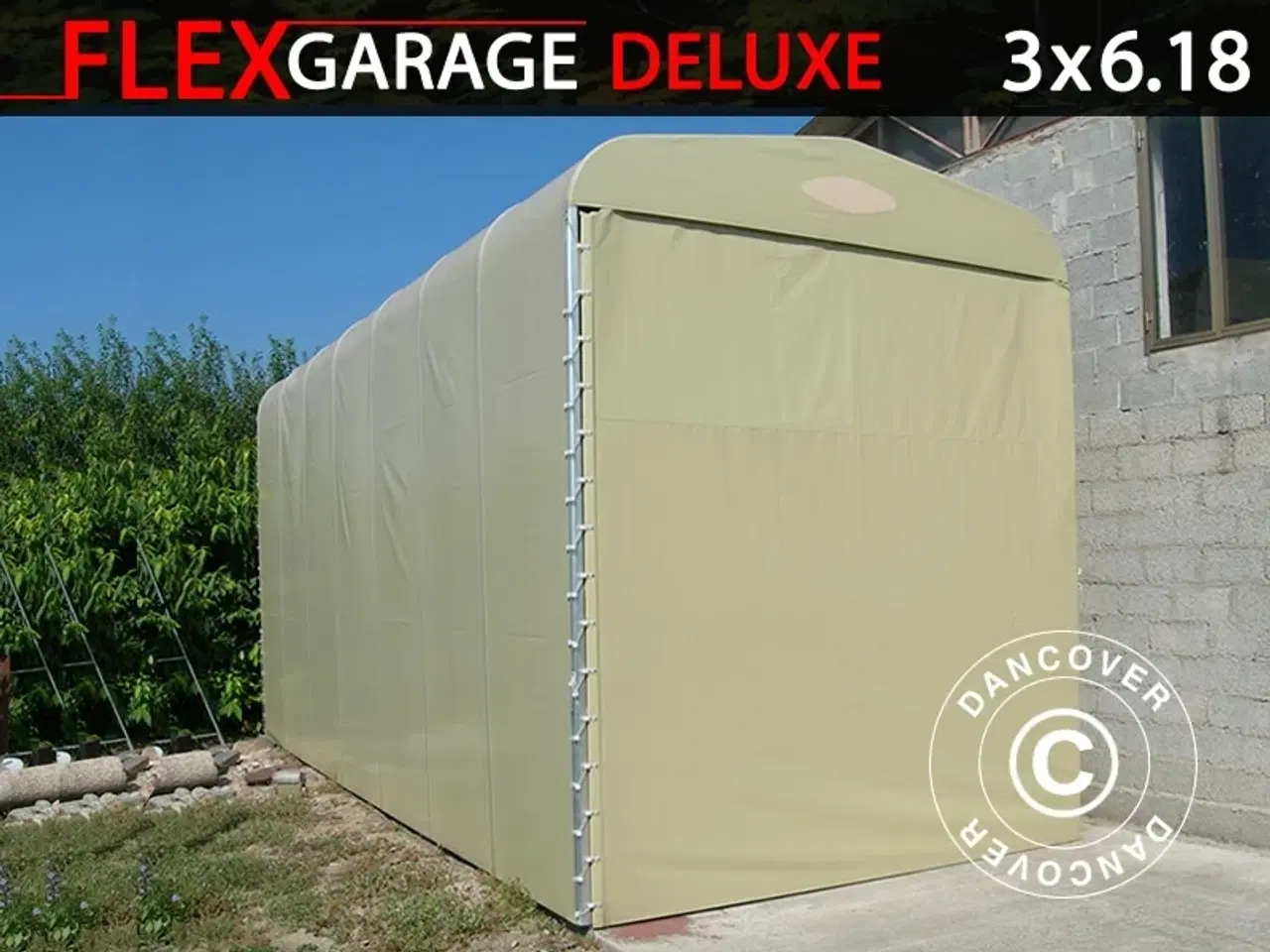 Billede 1 - Foldetunnelgarage (Campingvogn), 3x6,18x3,6m, Beig