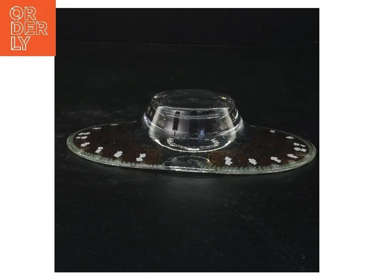 Billede 4 - Glasfad med dekorative detaljer (str. 19 x 11,5 x 3,5 cm)