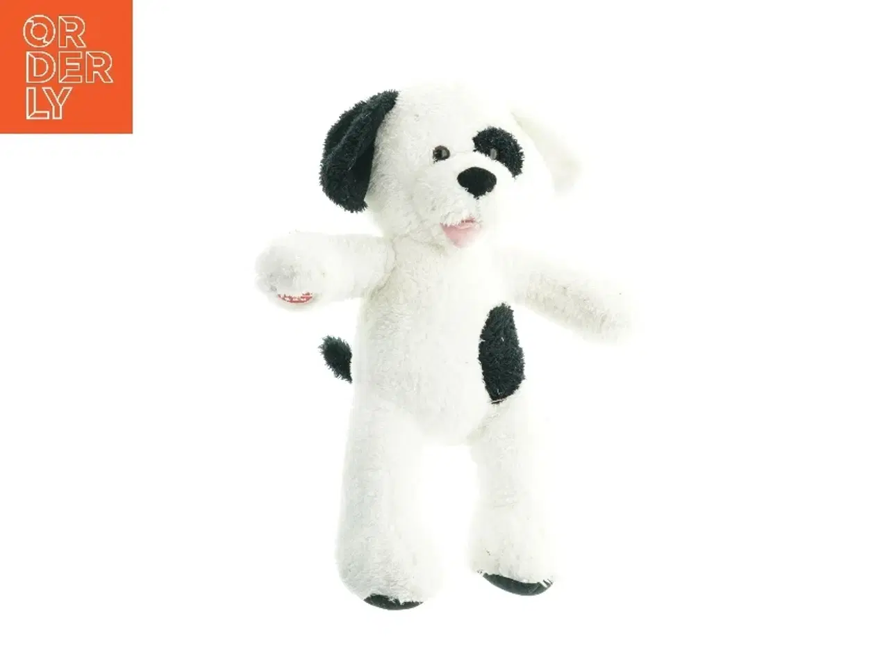 Billede 1 - Hvid og sort plyshund (str. 40 cm)