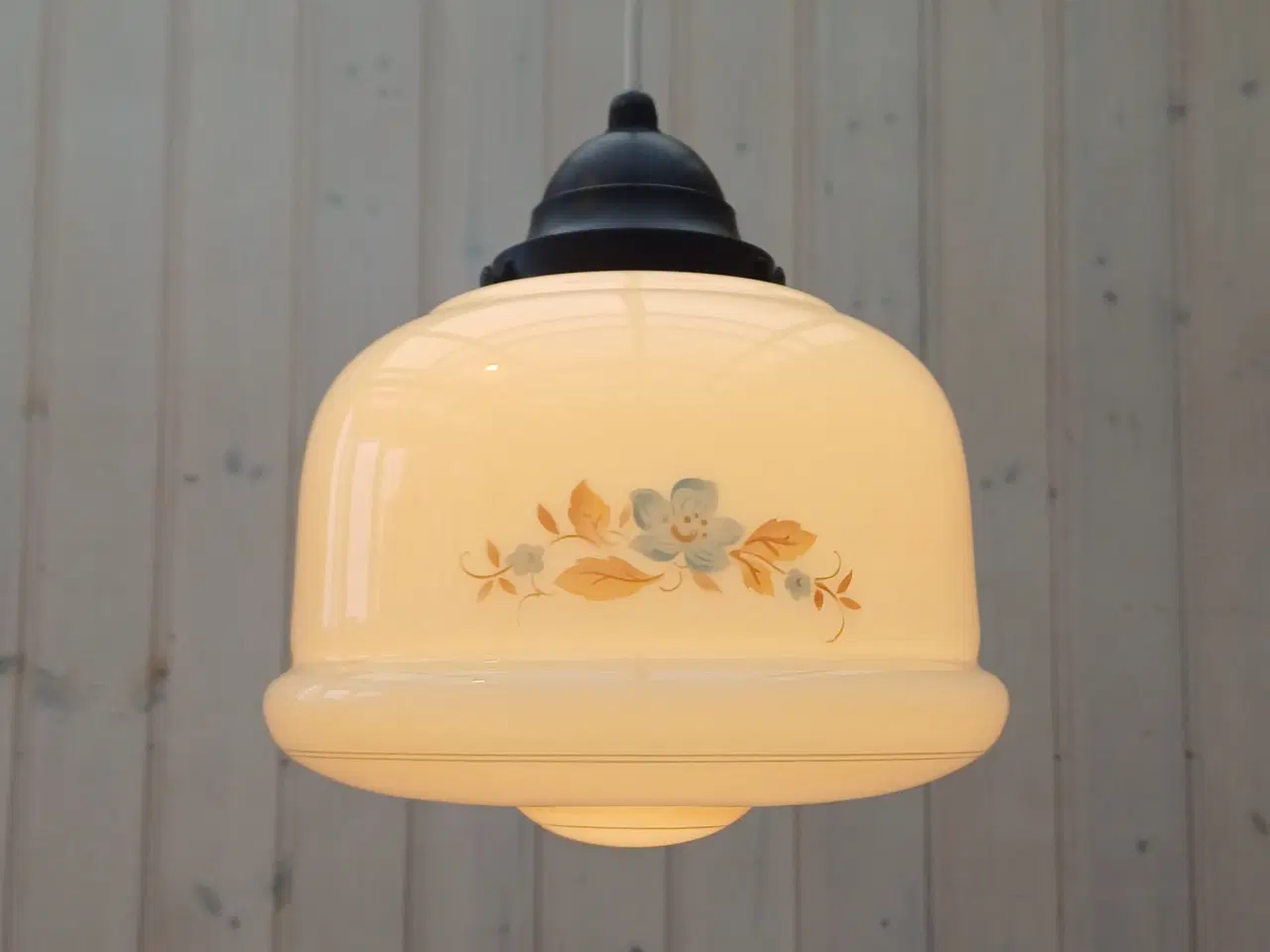 Billede 6 - Vintage/Retro loftlampe med glasskærm og bakelit