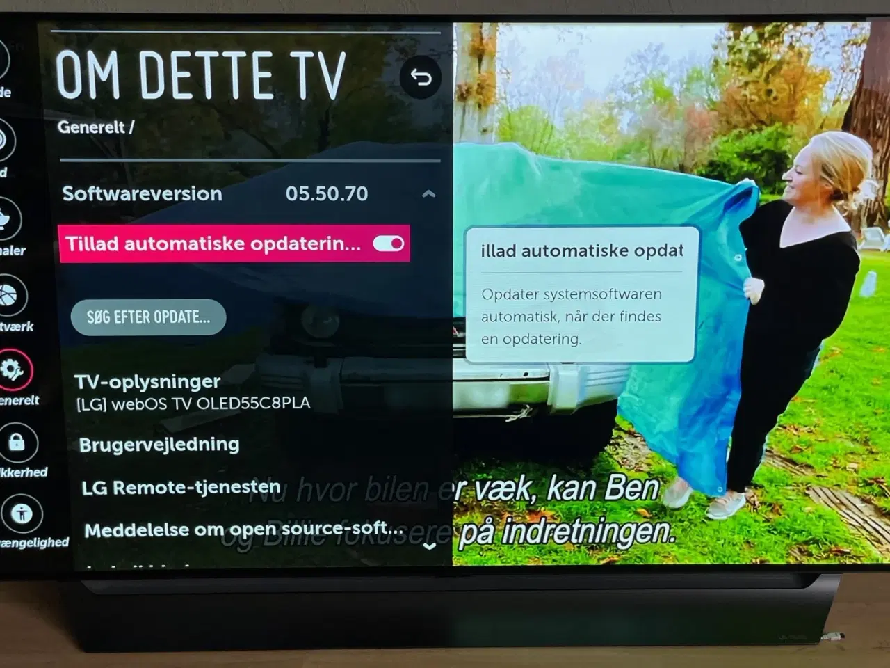 Billede 2 - LG 55" OLED55C8PLA I FIN STAND, MED GOD LYD