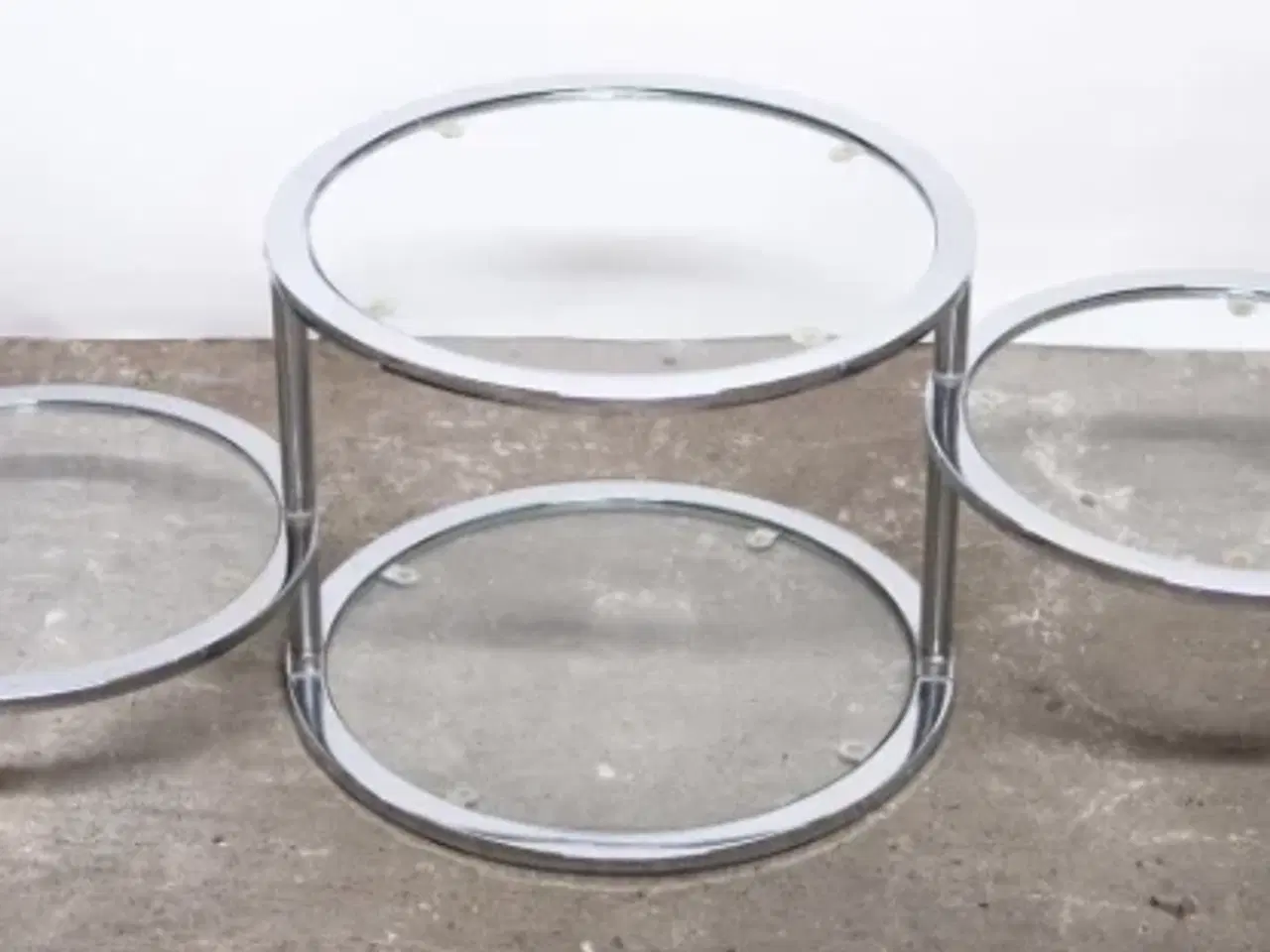 Billede 1 - Rundt bord i glas og stål