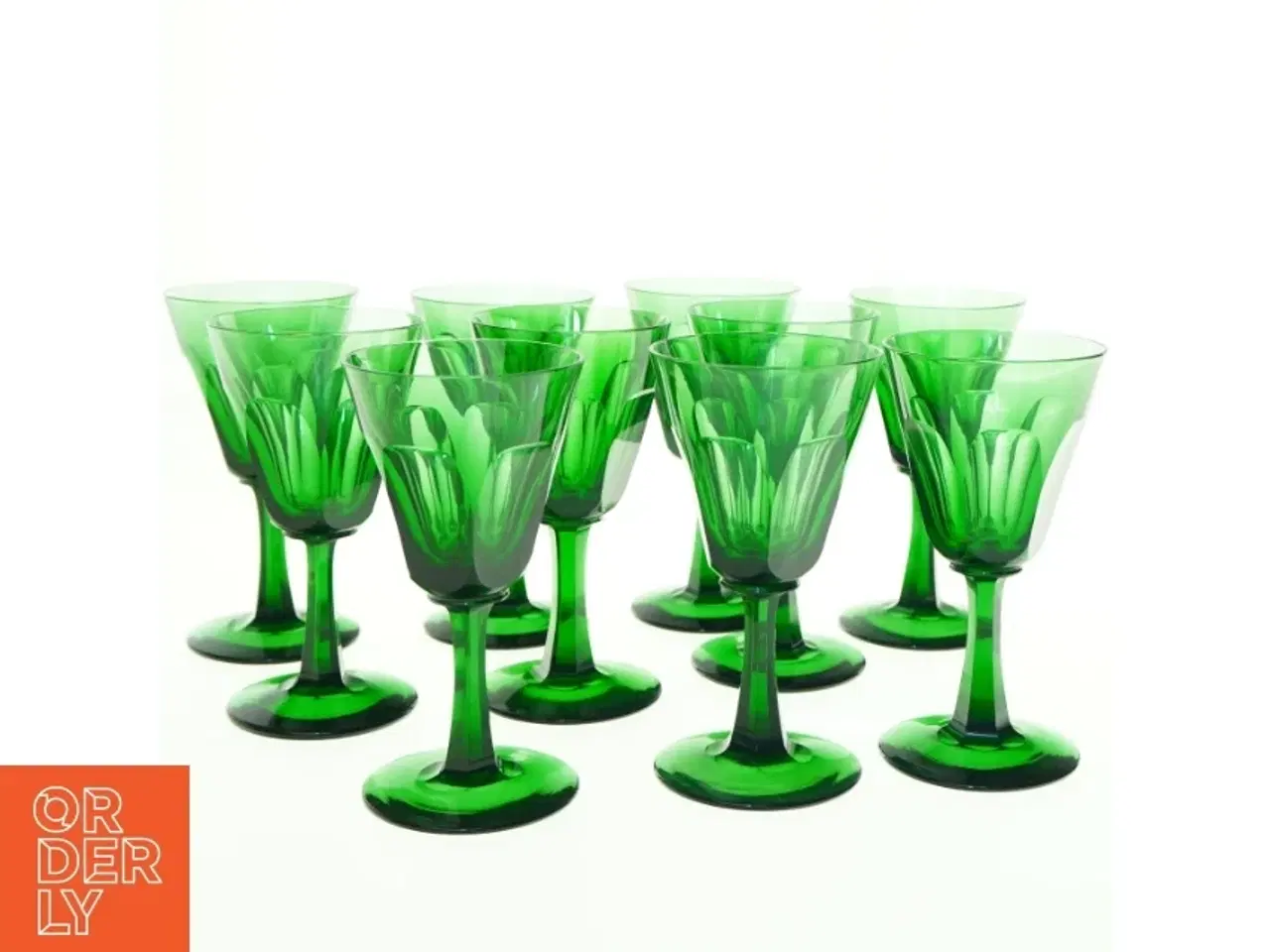 Billede 1 - 10 Grønne holmegaardglas (str. 15 x 8 cm)