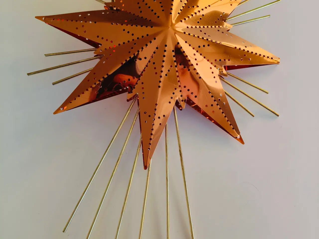 Billede 3 - Kobber Julestjerne med Lys (belysning)