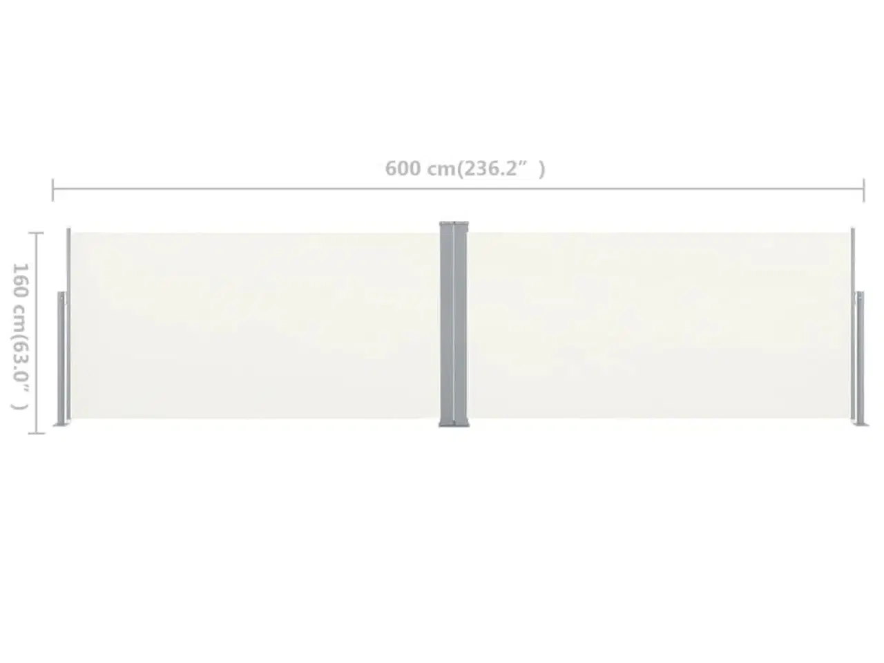 Billede 10 - Sammenrullelig læskærm 160 x 600 cm cremefarvet