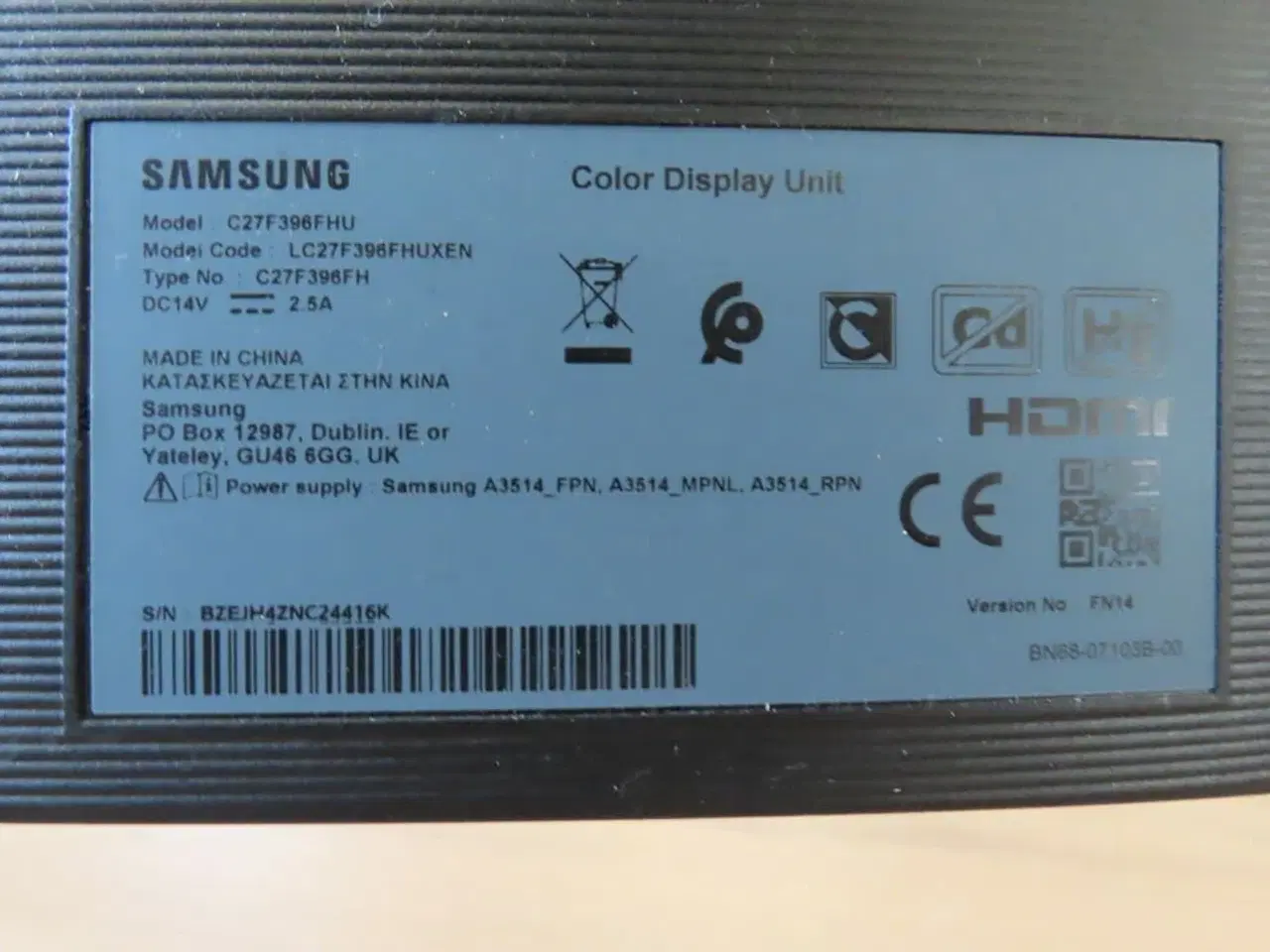 Billede 3 - 27" Computerskærm SAMSUNG C27F396FHU