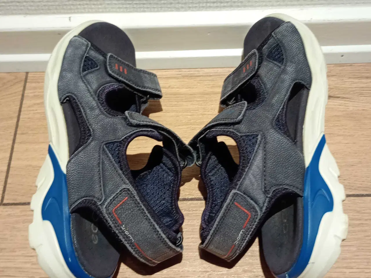 Billede 4 - Fine damesandaler, Ecco, blaa, skind, str. 37.