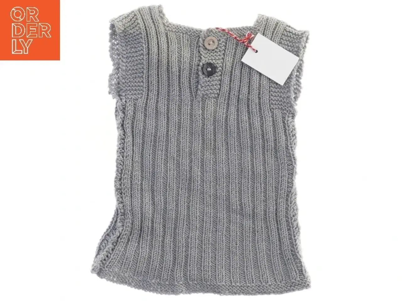 Billede 1 - Strikket vest med knapper (str.  17x27 cm)