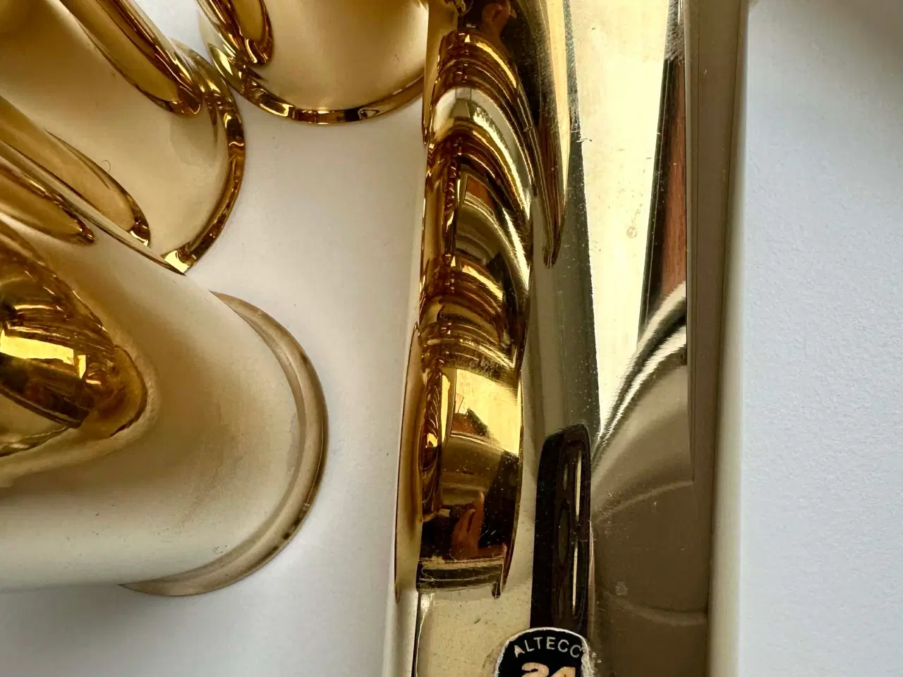 Billede 7 - Vintage Altecco lysestage sæt af forgyldt mesing.