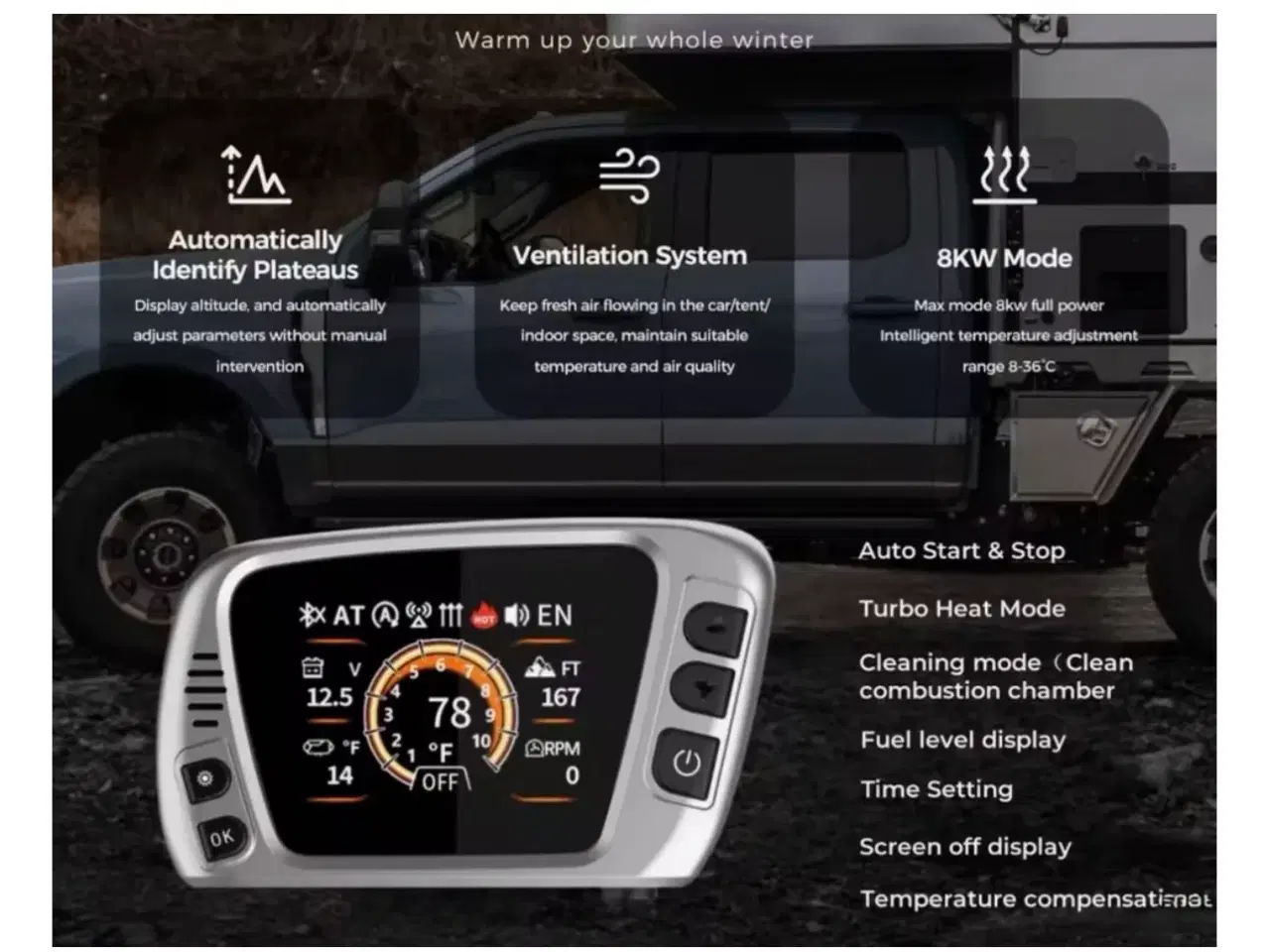 Billede 4 - Kina fyr 8 Kw 12 volt med Bluetooth app styring 