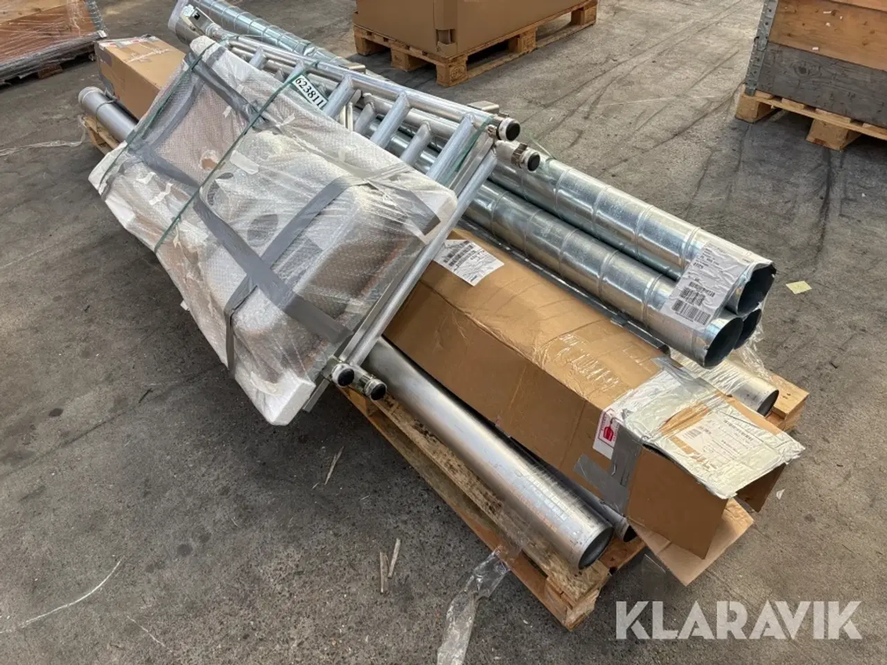 Billede 2 - Blandet lot rullestillads, rør, tagrender, stålbordplade