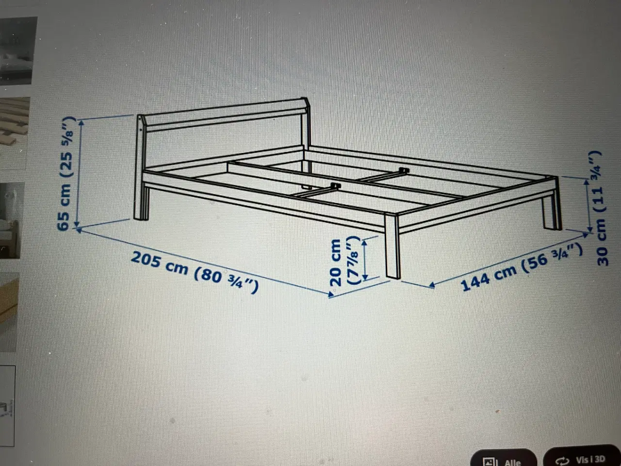 Billede 4 - Seng 140x200 fra Ikea