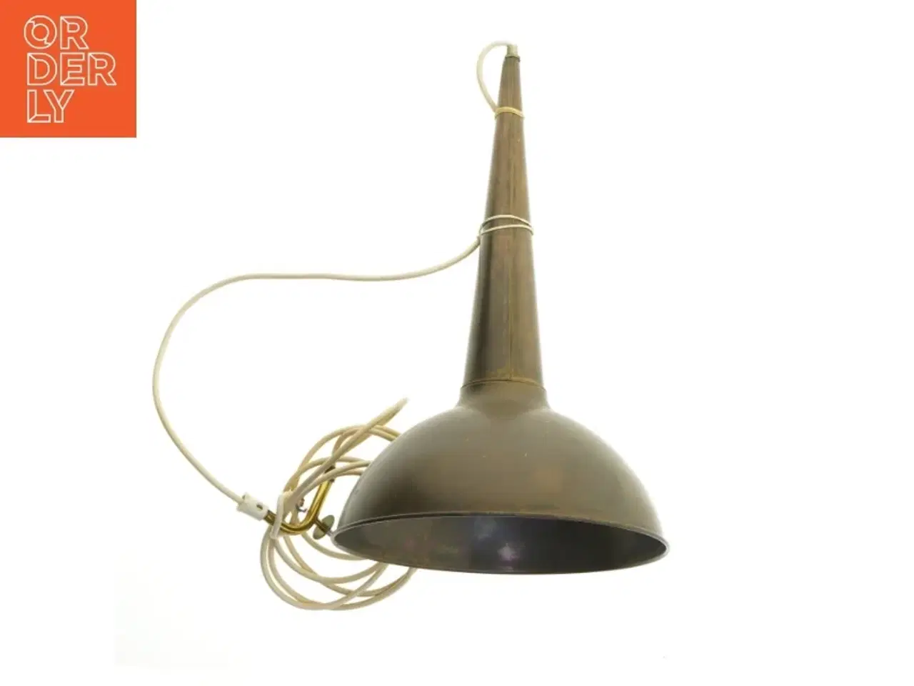 Billede 1 - Vintage kobber pendellampe (str. Ø 25,5 cm længde 44 cm)