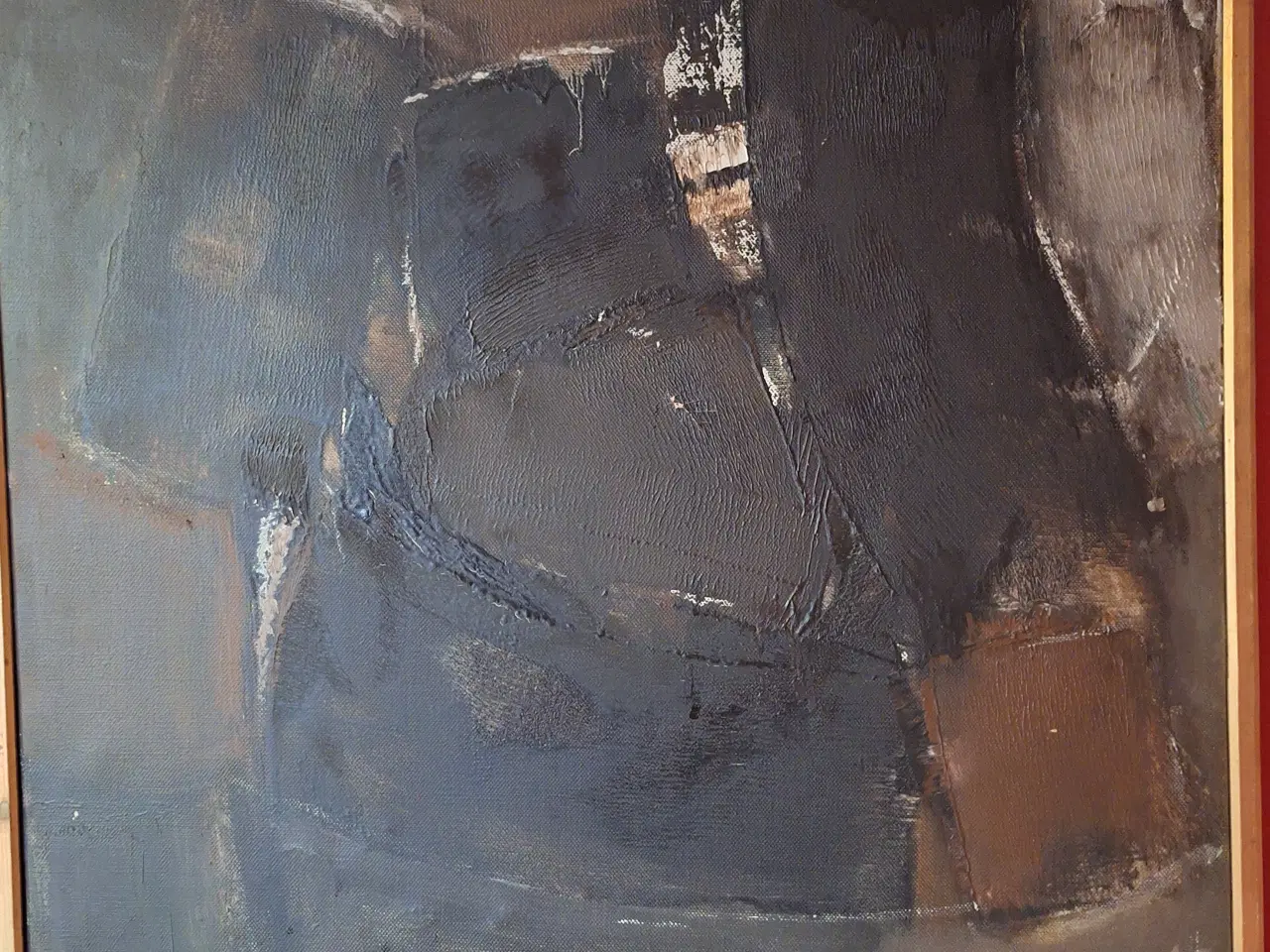 Billede 2 - Abstrakt oliemaleri i mørke farver