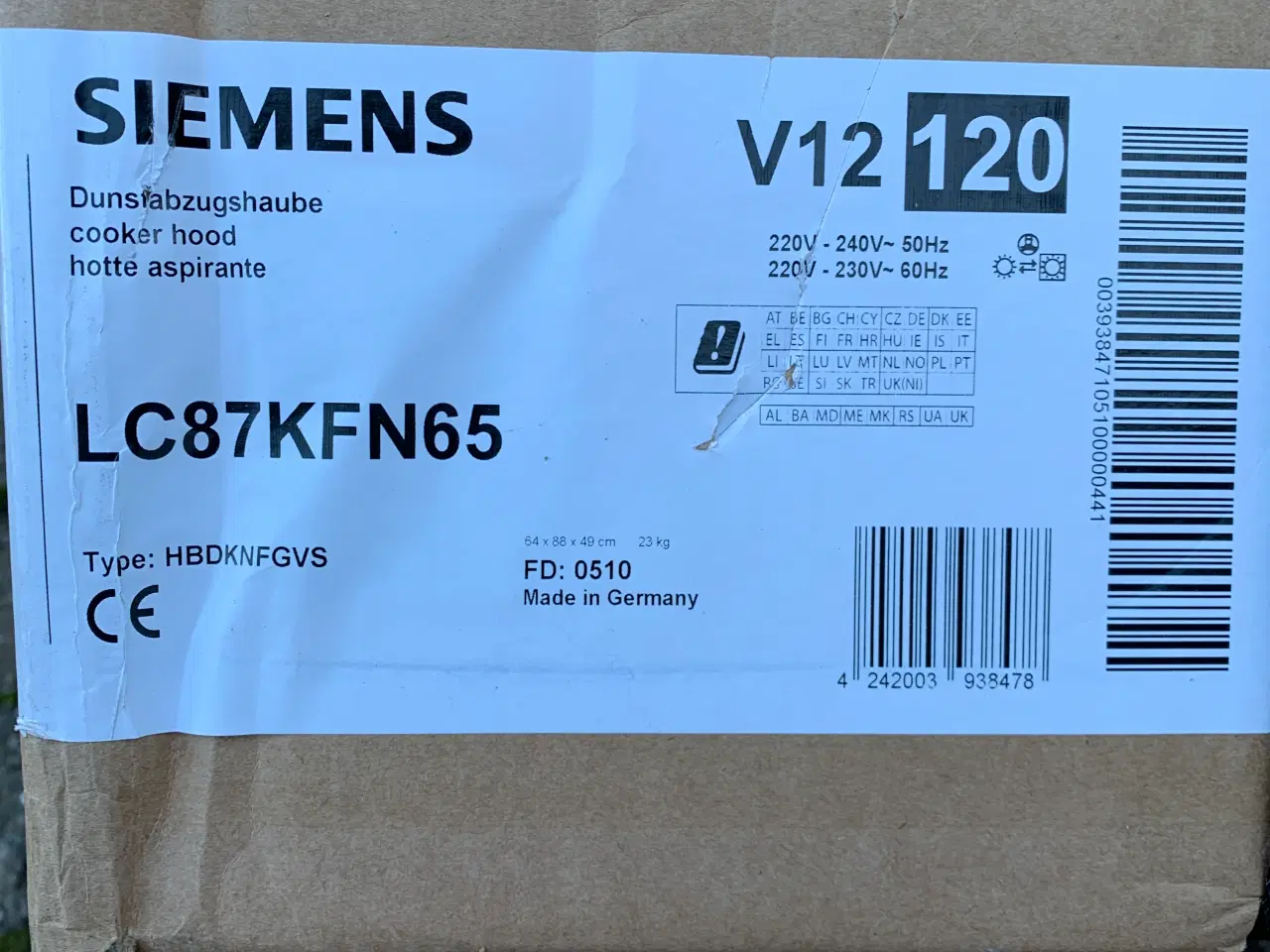 Billede 4 - Fabriksny Siemens væghængt emhætte