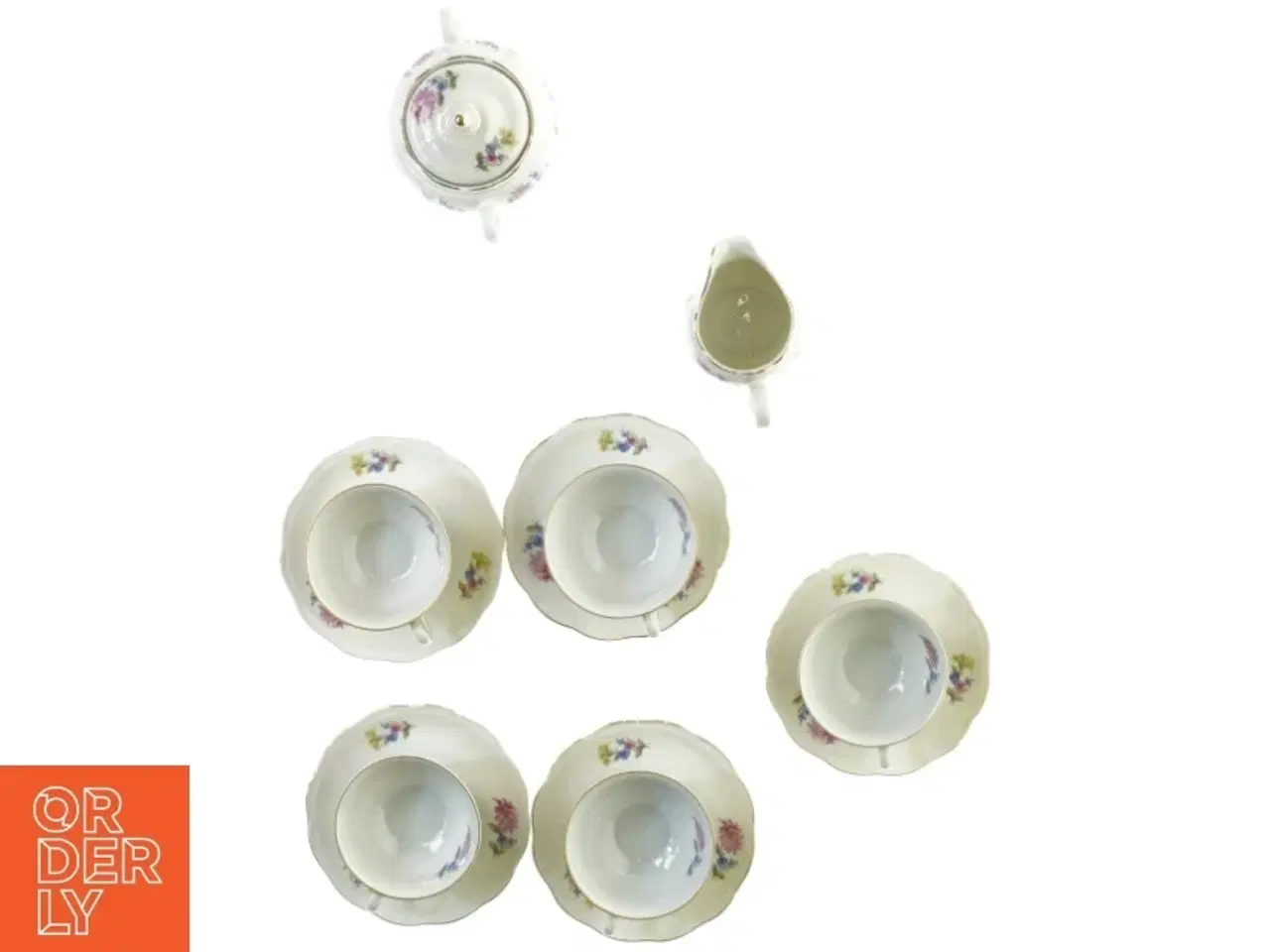 Billede 4 - Te kopper og underkopper, sukkerskål og flødekande fra Kpm (str. 8 x 4 cm)