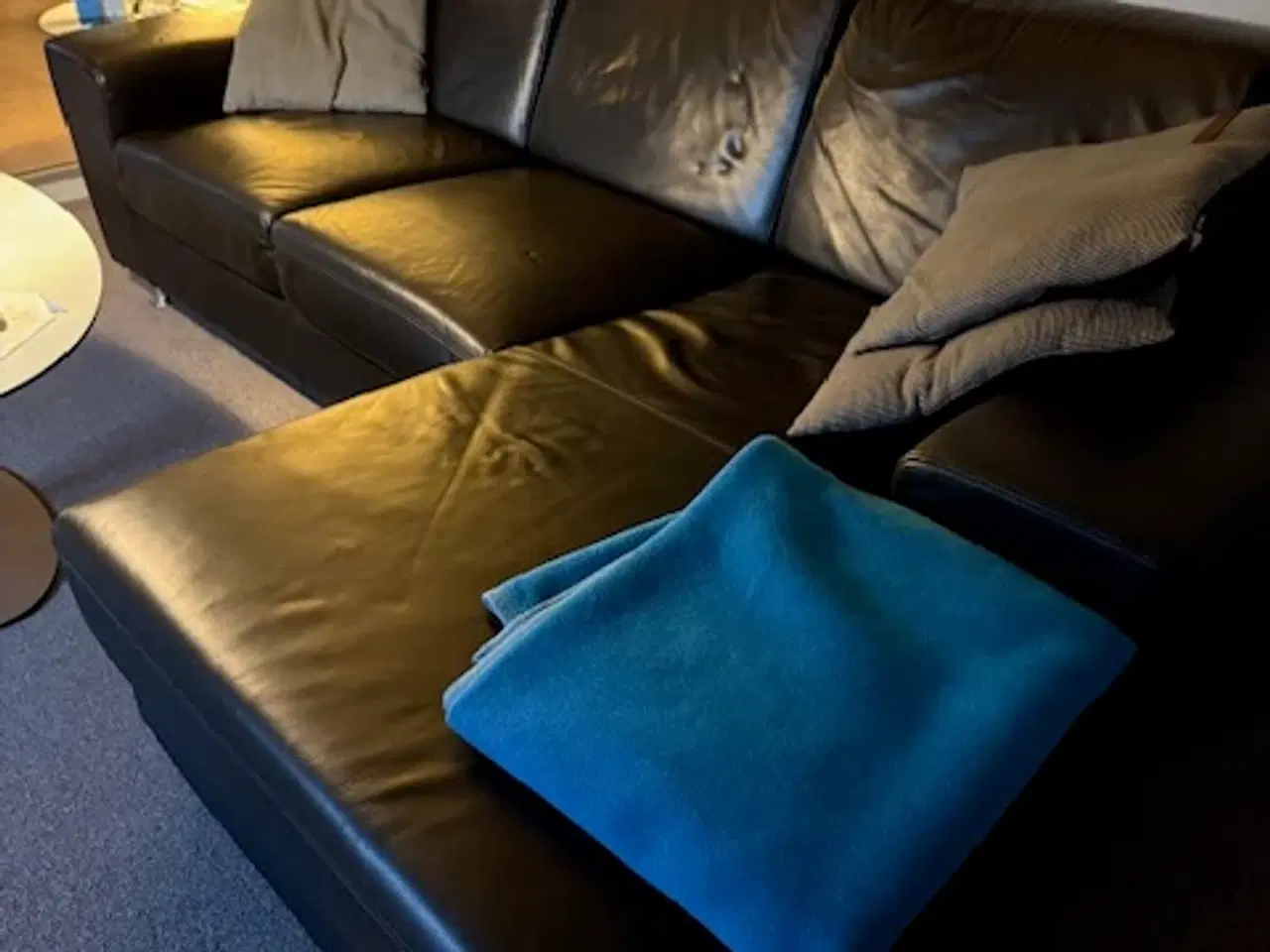 Billede 1 - Chaiselong Læder sofa