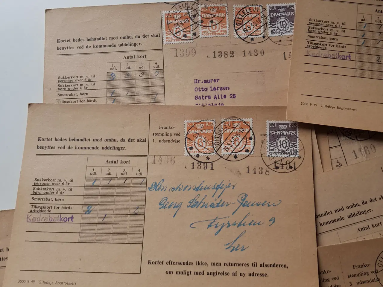 Billede 3 - Rationeringskort 1950 - 1952 10stk