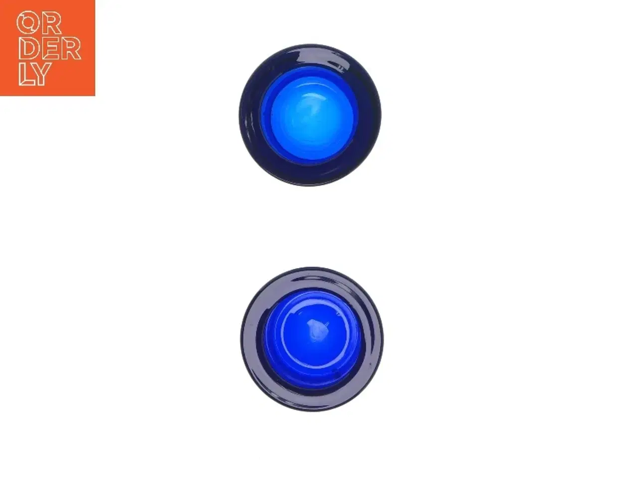 Billede 4 - Blå glas lysestager fra Marimekko (str. Ø 6,5xh6 cm)