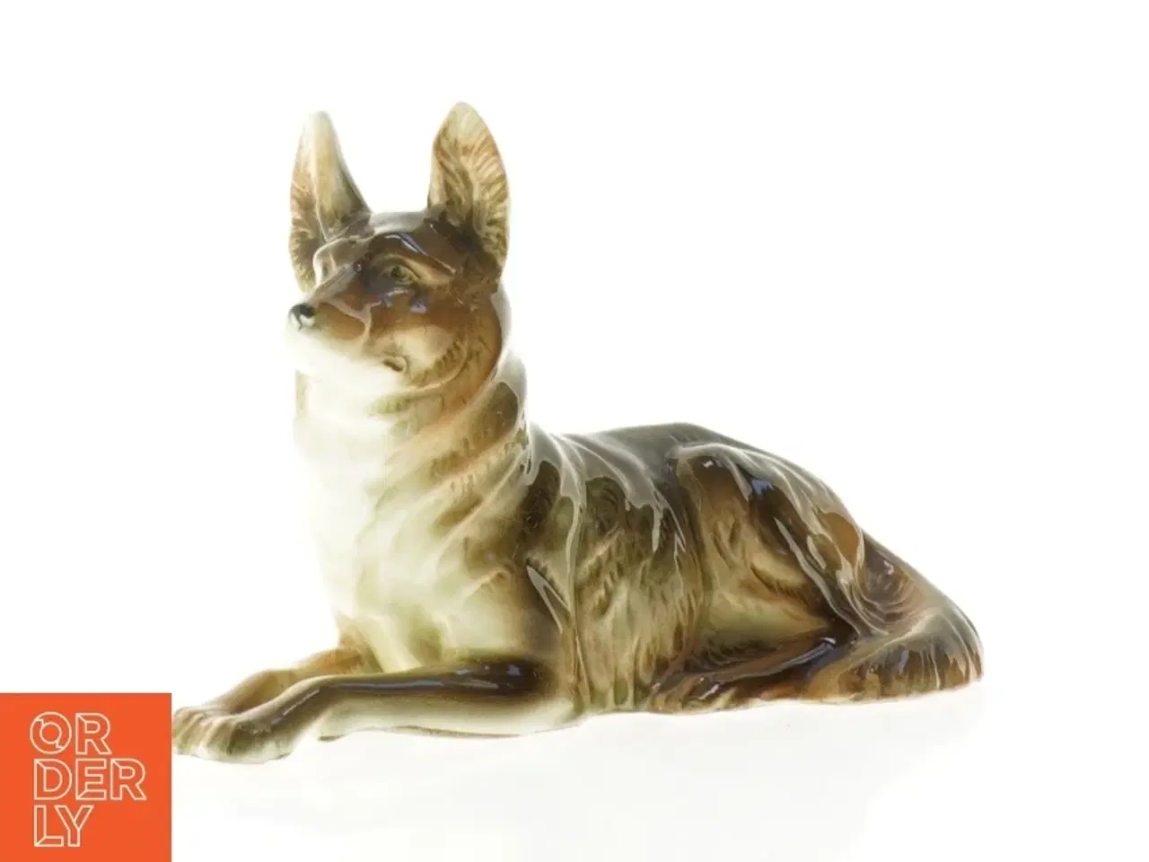 Billede 2 - Porcelænsfigur af liggende hund fra Kazan (str. 18 x 8 x 12 cm)